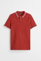 H & M - Muscle Fit Piqu Polo Shirt - Orange