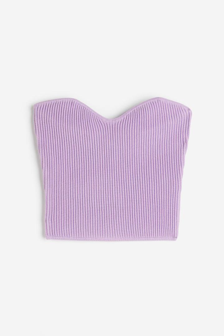 H & M - Rib-knit Tube Top - Purple