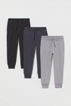 H & M - 3-pack Joggers - Gray