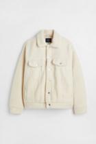 H & M - Oversized Faux Shearling Jacket - Beige