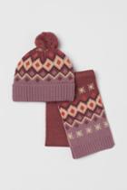 H & M - Jacquard-knit Set - Pink