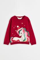 H & M - Fine-knit Cotton Sweater - Red