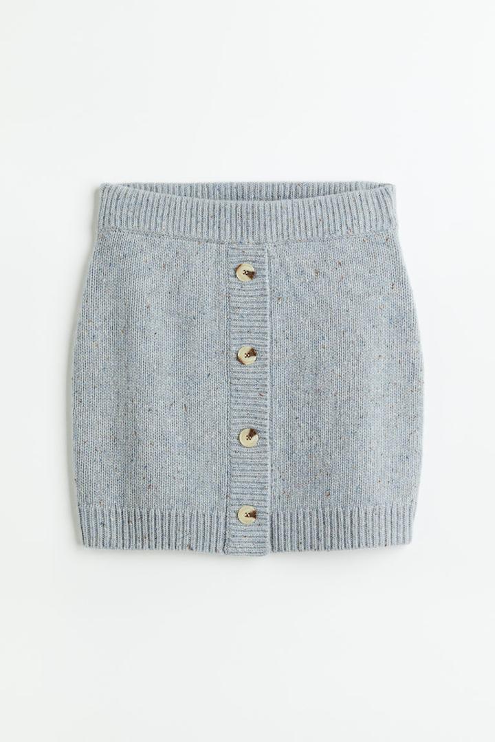 H & M - Cashmere-blend Knit Skirt - Blue