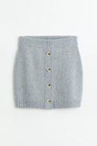 H & M - Cashmere-blend Knit Skirt - Blue