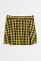 H & M - Short Twill Skirt - Yellow