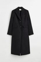 H & M - Single-breasted Coat - Black