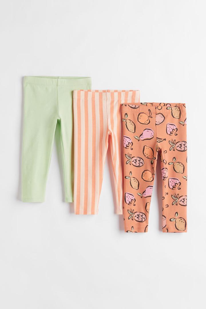 H & M - 3-pack Capri Leggings - Orange