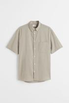 H & M - Regular Fit Short-sleeved Shirt - Green