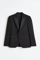 H & M - Regular Fit Tuxedo Jacket - Black
