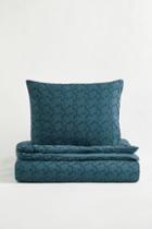 H & M - Cotton Twin Duvet Cover Set - Turquoise