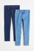 H & M - 2-pack Skinny Fit Lined Jeans - Blue