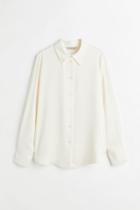 H & M - Pointed-collar Shirt - White