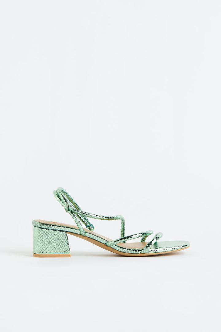 H & M - Heeled Sandals - Yellow