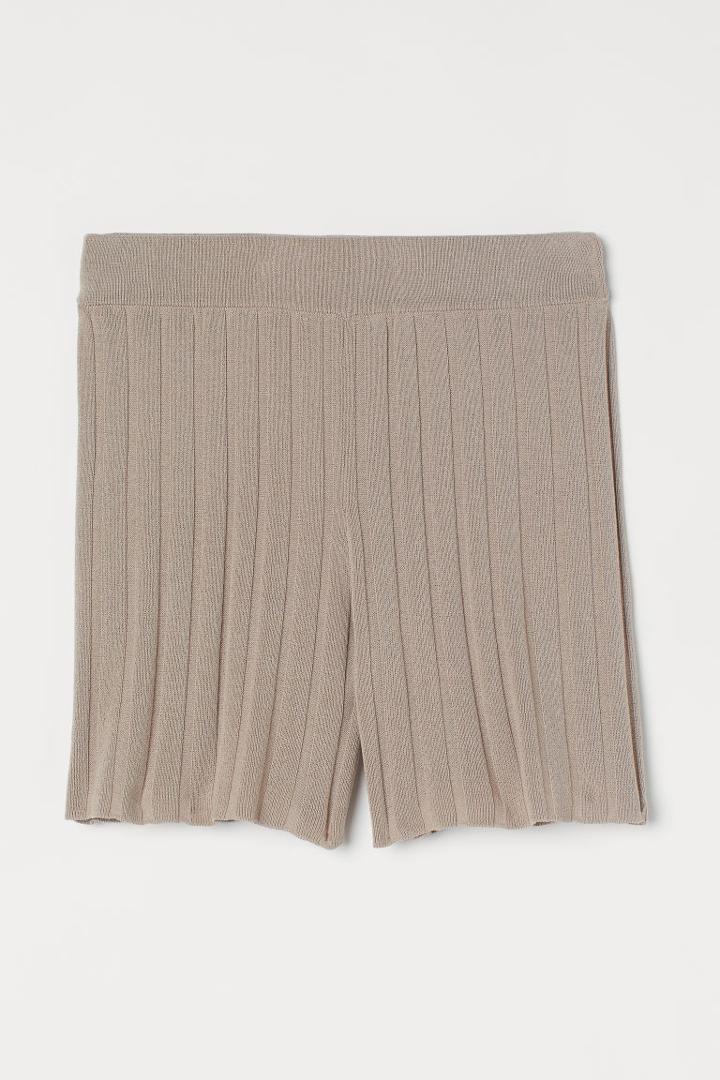 H & M - Ribbed Shorts - Brown