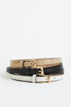 H & M - 3-pack Narrow Belts - Black