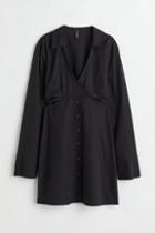 H & M - Cotton Poplin Dress - Black