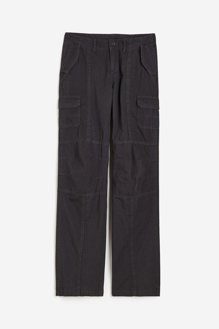 H & M - Low-waist Cargo Pants - Gray