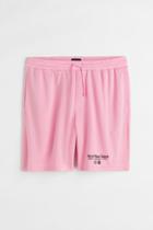 H & M - Relaxed Fit Mesh Shorts - Pink