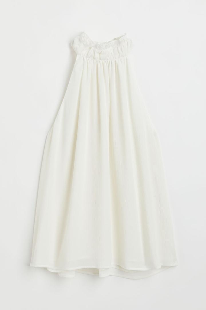 H & M - A-line Chiffon Top - White
