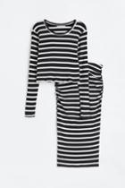 H & M - Mama 2-piece Top And Skirt Set - Black