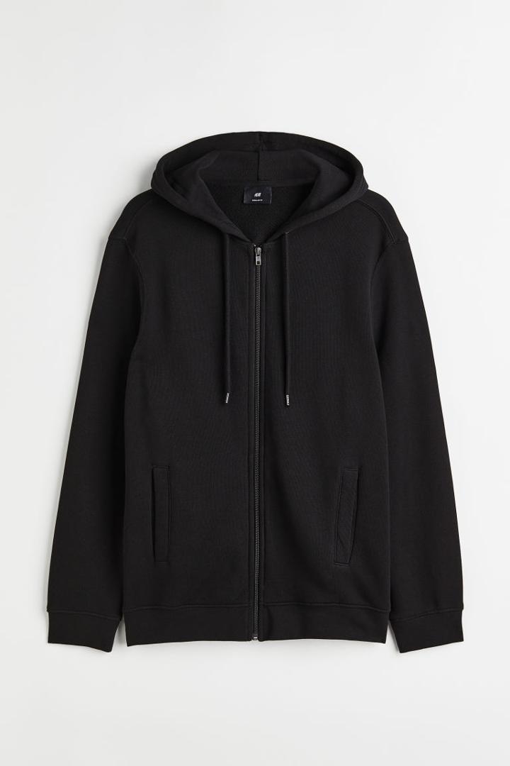 H & M - Regular Fit Hooded Jacket - Black