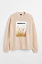 H & M - Relaxed Fit Printed Sweatshirt - Beige