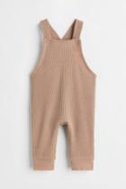 H & M - Waffled Overall Jumpsuit - Beige
