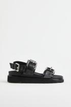 H & M - Chunky Leather Sandals - Black
