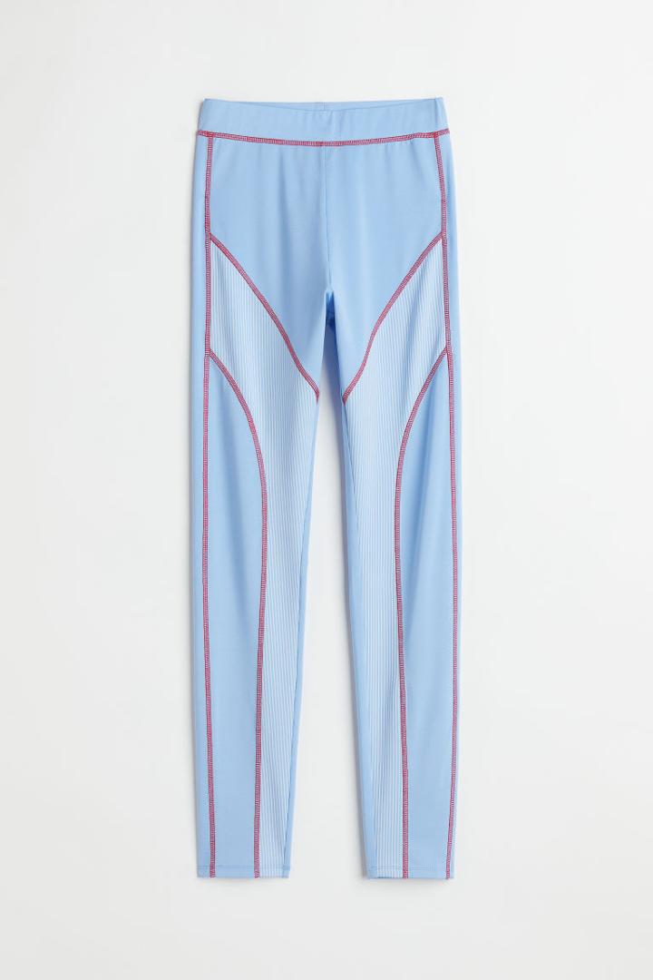 H & M - High Waist Leggings - Blue