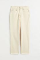 H & M - Straight Regular Ankle Jeans - White