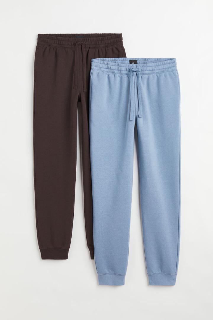 H & M - 2-pack Regular Fit Joggers - Brown