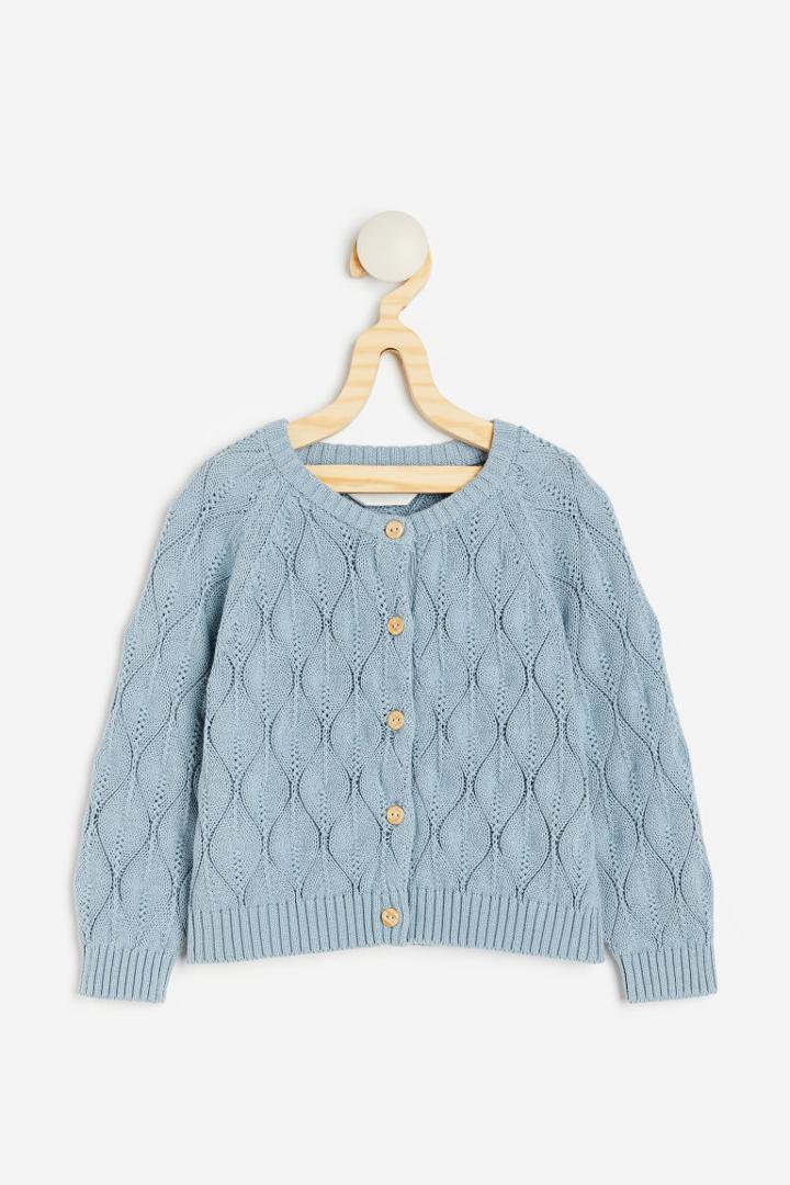 H & M - Textured-knit Cardigan - Turquoise