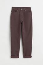 H & M - Mom Loose Fit Twill Pants - Brown