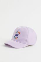 H & M - Embroidered-detail Cap - Purple