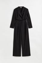 H & M - Cut-out Blazer-style Jumpsuit - Black
