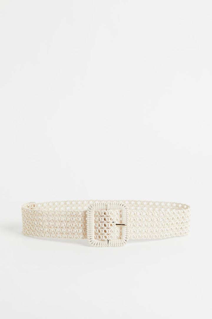 H & M - Braided Waist Belt - White