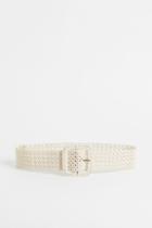 H & M - Braided Waist Belt - White