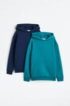H & M - 2-pack Oversized Hoodies - Turquoise
