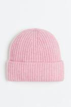 H & M - Rib-knit Cashmere Hat - Pink
