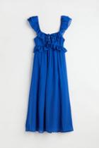 H & M - Lyocell-blend Ruffled Dress - Blue