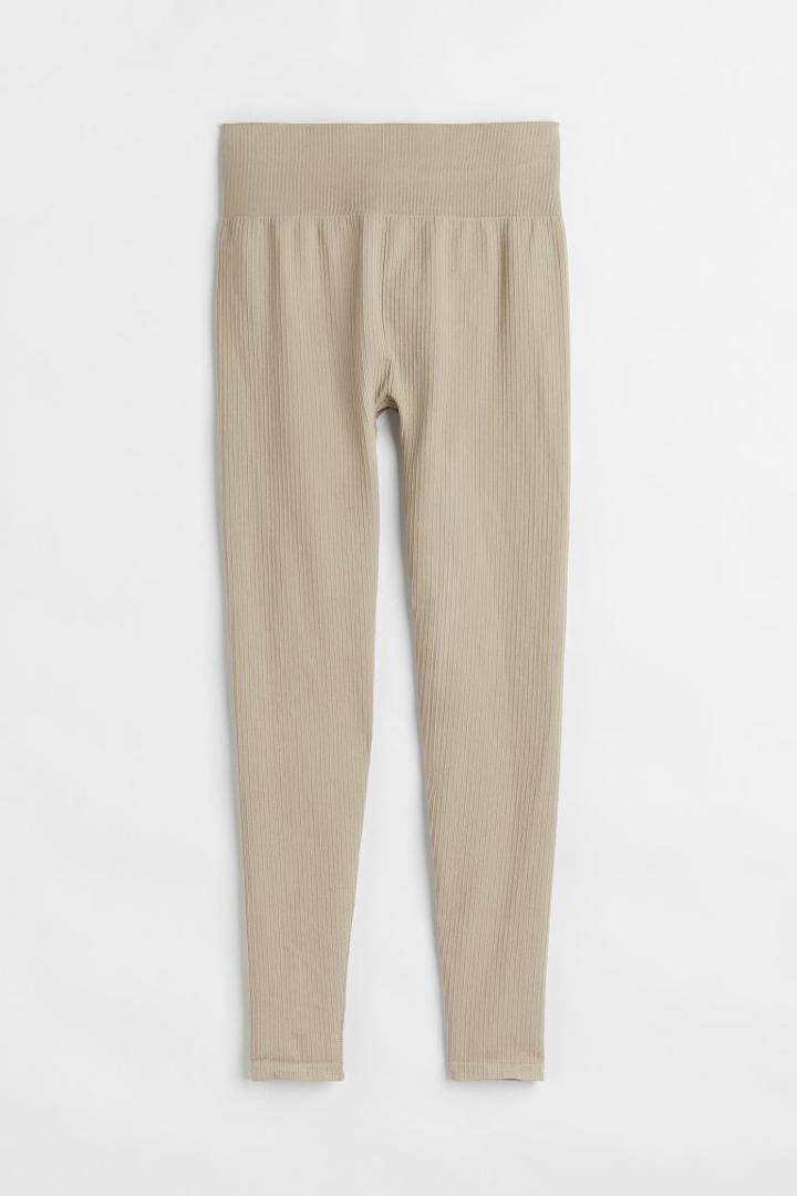 H & M - Seamless Sports Leggings - Beige