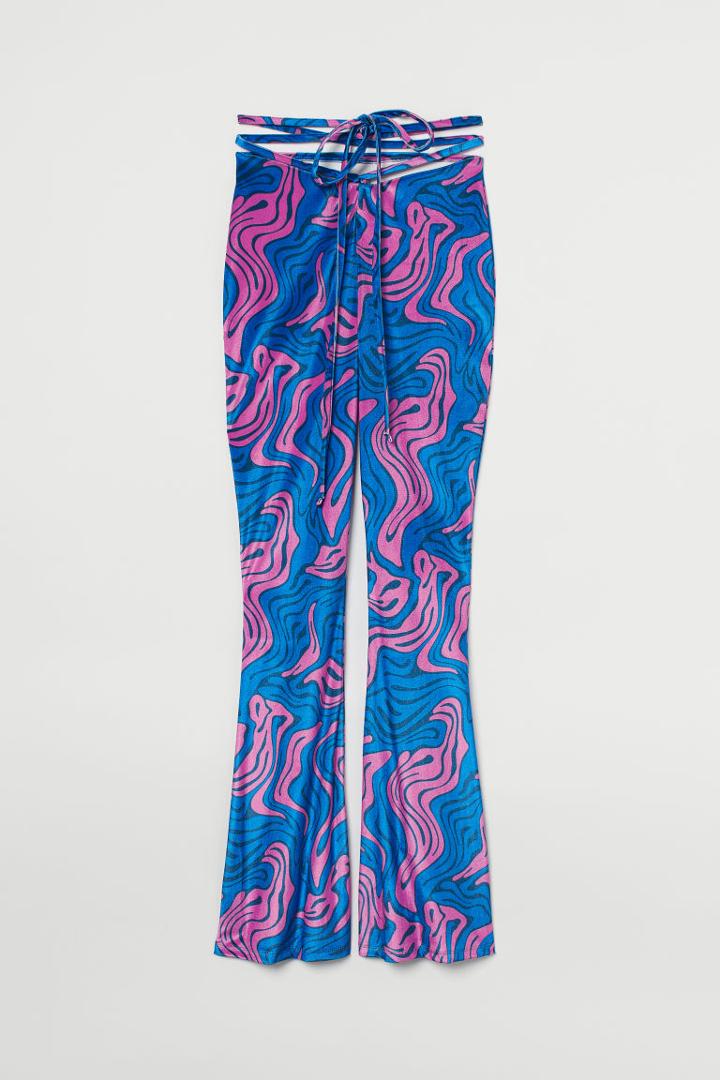 H & M - Velour Leggings - Blue