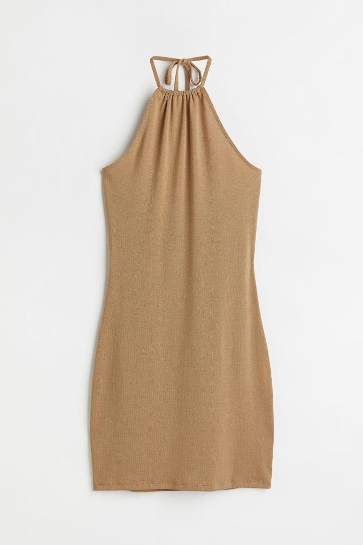 H & M - Halterneck Dress - Beige