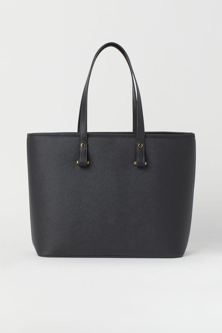 H & M - Faux Leather Shopper - Black