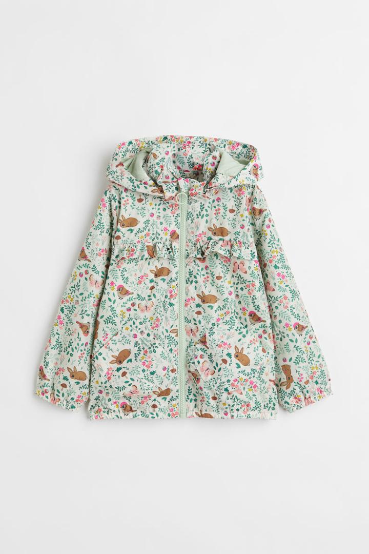 H & M - Patterned Windbreaker - Green