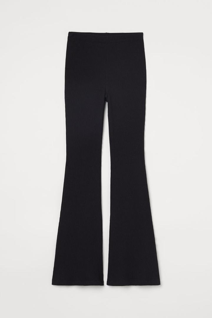 H & M - Ribbed Jersey Jazz Pants - Black
