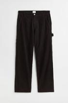 H & M - Relaxed Fit Corduroy Pants - Black