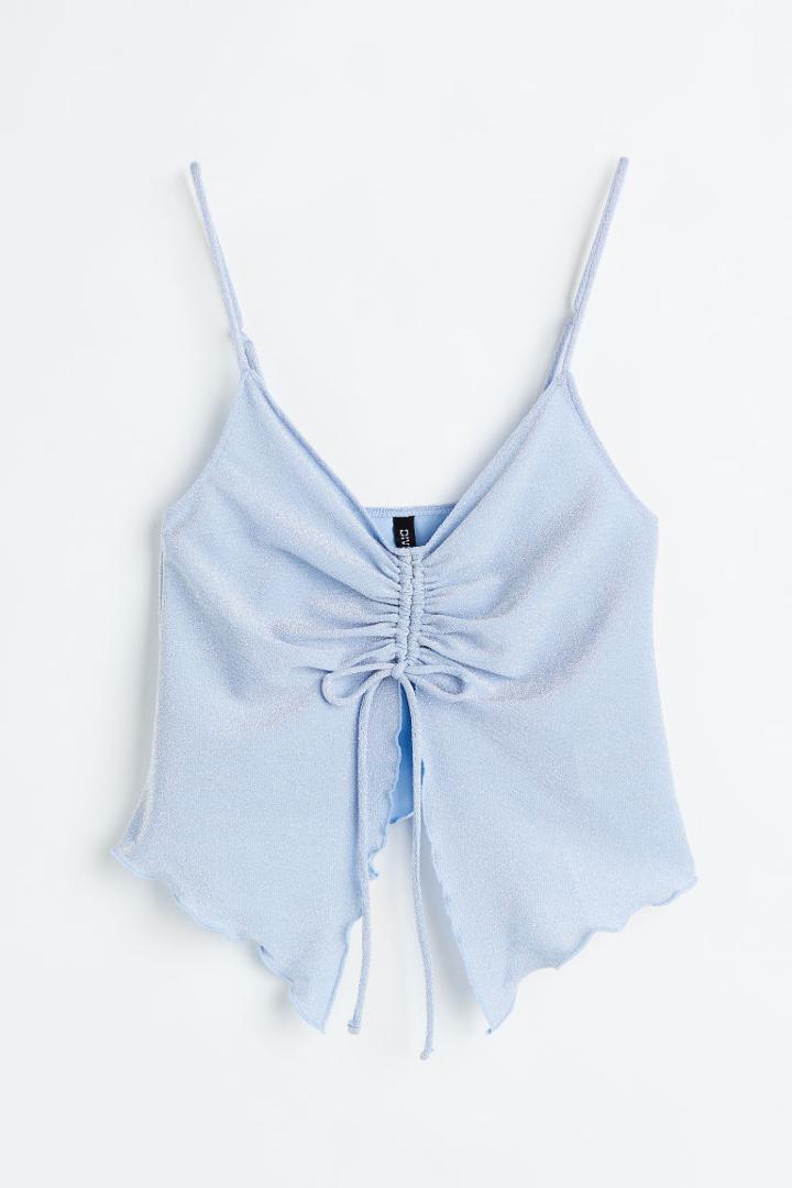 H & M - Drawstring-detail Top - Blue
