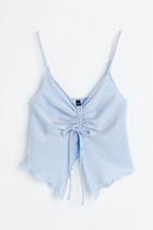H & M - Drawstring-detail Top - Blue