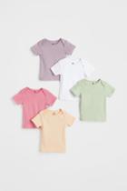 H & M - 5-pack Cotton T-shirts - Purple